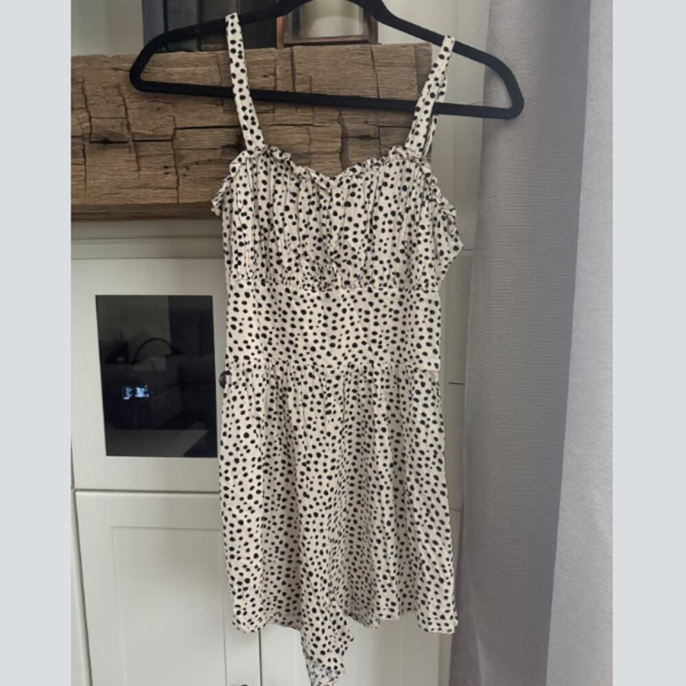 Trixxi Dalmatian Spot Print Spaghetti Strap Smocked Romper Size Small
